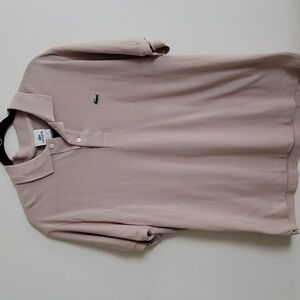 LACOSTE Tan Short Sleeve Polo Two Button